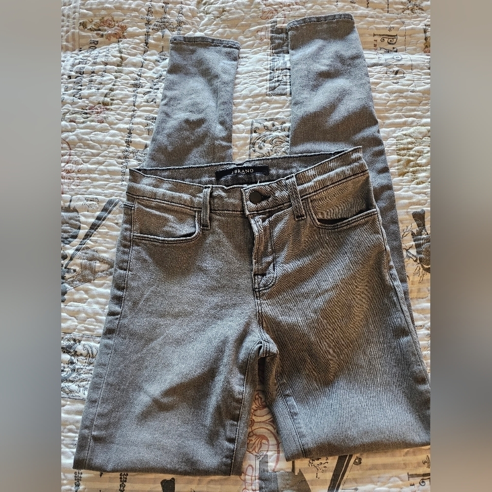 J Brand Gray Onyx Skinny Jeans Size 25 Cut 14289 Mid Rise Stretch Denim